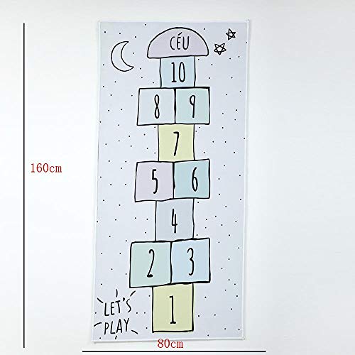 Faus Koco El Juego Creativo For Los Niños De Alfombra Damas Insípidos Digitales Salón Alfombra Tela Desgaste Juego De Puzzle For Niños De Jardín De Infantes Estera (160 * 80cm)