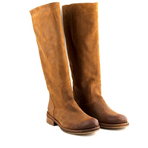 Felmini - Zapatos para Mujer - Enamorarse com Cooper A712 - Botas Cowboy & Biker - Cuero Genuino - Marrón - 37 EU Size