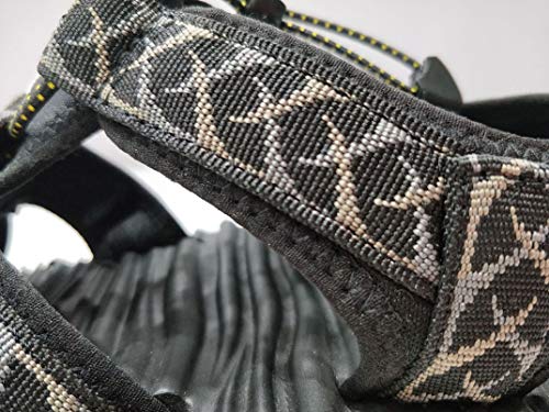 Femaroly Sandalias atléticas para hombre, para verano, al aire libre, casual, para deportes, cerca del dedo del pie, zapatos de playa, negro/gris y azul, 8.5, color, talla 42.5 EU