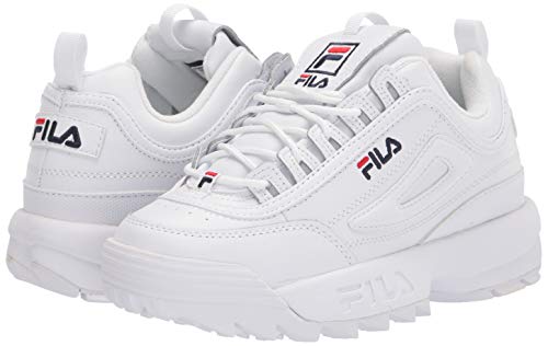 Fila Disruptor II - Zapatillas deportivas para mujer, Blanco (Blanco/azul marino/rojo), 36.5 EU