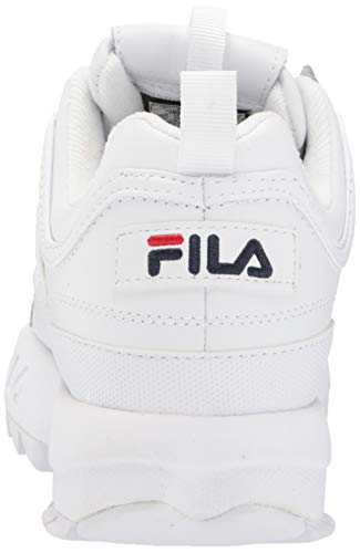 Fila Disruptor II - Zapatillas deportivas para mujer, Blanco (Blanco/azul marino/rojo), 36.5 EU