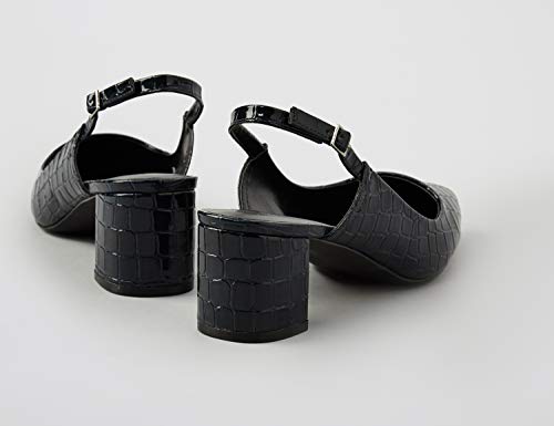 find. Block Heel Point Toe Zapatos con Tira de Tobillo, Azul Navy, 41 EU