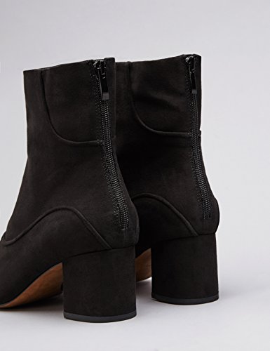 find. Botines Años 60 Efecto Ante con Cremallera Mujer, Negro (Black), 39 EU