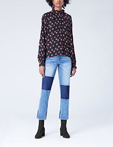 find. Botines Años 60 Efecto Ante con Cremallera Mujer, Negro (Black), 39 EU