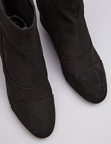 find. Botines Años 60 Efecto Ante con Cremallera Mujer, Negro (Black), 39 EU