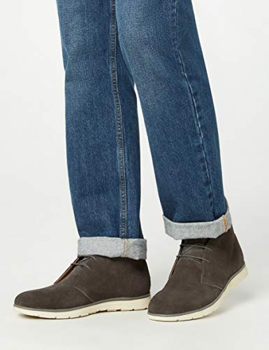 find. Leather Botas Chukka, Gris Grey, 43 EU