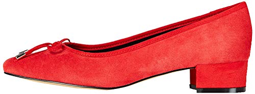 find. Mini Heel Leather Ballet Zapatos de Tacón, Rojo Red, 36 EU