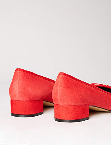 find. Mini Heel Leather Ballet Zapatos de Tacón, Rojo Red, 36 EU