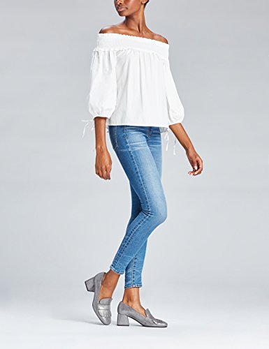 find. Mocasines con Tacón para Mujer, Plateado (Silver), 38 EU