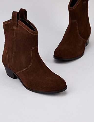 find. Pull On Leather Casual Western Botines, Marrón Brown, 36 EU