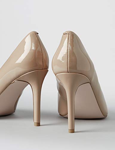 find. Wide Fit Point Court Shoe Zapatos de tacón con Punta Cerrada, Beige, 36 EU