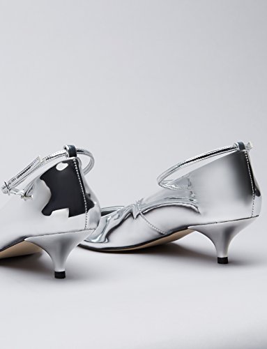 find. Zapatos de Charol con Puntera para Mujer, Plateado (Silver), 36 EU