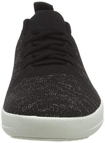 Fit Flop f-Sporty Uberknit Sneakers, Zapatillas sin Cordones Women's, Black (Metallic Mink 001), 40 EU