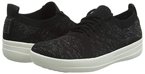 Fit Flop f-Sporty Uberknit Sneakers, Zapatillas sin Cordones Women's, Black (Metallic Mink 001), 40 EU