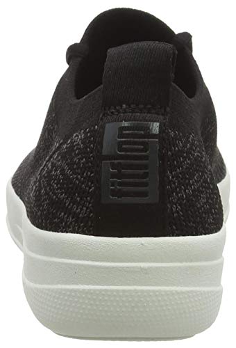 Fit Flop f-Sporty Uberknit Sneakers, Zapatillas sin Cordones Women's, Black (Metallic Mink 001), 40 EU