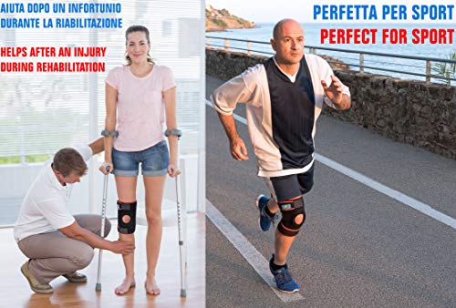 FitFitaly Rodillera Protectora Ortopédica para Ligamentos, Rótula y Menisco para Deporte - Regulable