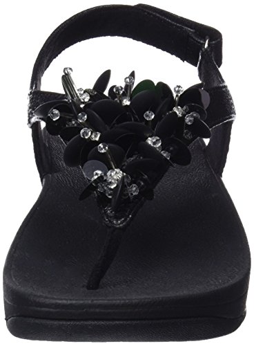 FitFlop Boogaloo Back Strap Sandals, Sandalias con Correa de Tobillo para Mujer, Negro (Black), 39 EU