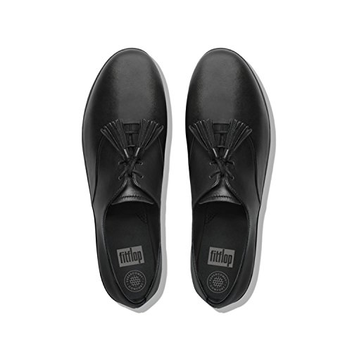 FitFlop Classic Tassel Superoxford, Zapatos de Cordones Oxford para Mujer, Negro (Black 090), 38 EU