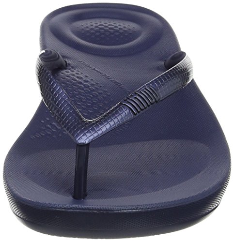 FitFlop Iqushion Ergonomic Flip-Flops, Chanclas Mujer, Blue (Midnight Navy 399), 37 EU