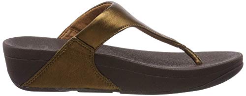 FitFlop Lulu Leather Toepost, Sandalias con Plataforma Mujer, Marrón (Bronze 012), 38 EU
