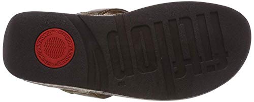 FitFlop Lulu Leather Toepost, Sandalias con Plataforma Mujer, Marrón (Bronze 012), 38 EU