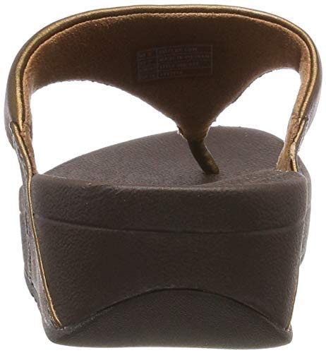 FitFlop Lulu Leather Toepost, Sandalias con Plataforma Mujer, Marrón (Bronze 012), 38 EU