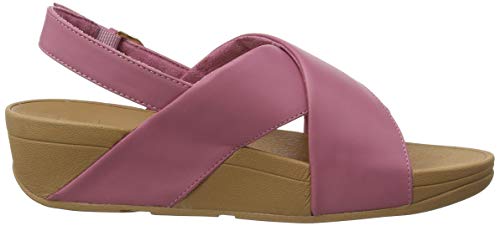 FitFlop Lulu Sandal-Leather, Sandalias de Punta Descubierta Mujer, Rosa (Ss20 Heather Rose 802), 42 EU