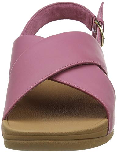 FitFlop Lulu Sandal-Leather, Sandalias de Punta Descubierta Mujer, Rosa (Ss20 Heather Rose 802), 42 EU