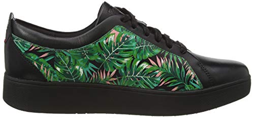 Fitflop Rally Jungle Print Sneakers, Zapatillas Mujer, Mezcla Negra, 42 EU