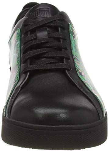 Fitflop Rally Jungle Print Sneakers, Zapatillas Mujer, Mezcla Negra, 42 EU