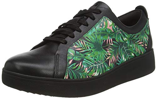 Fitflop Rally Jungle Print Sneakers, Zapatillas Mujer, Mezcla Negra, 42 EU