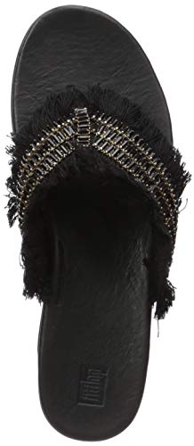 FitFlop Sandalias con flecos Ava Crystalstone para mujer, negro (Negro), 38 EU