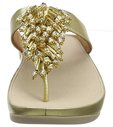 FitFlop Treasure Mambo Toe Post, Sandalias de Punta Descubierta Mujer, Dorado (Artisan Gold 667), 42 EU
