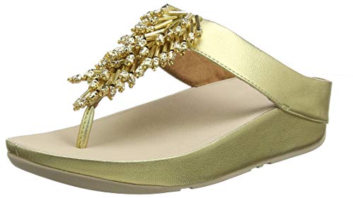 FitFlop Treasure Mambo Toe Post, Sandalias de Punta Descubierta Mujer, Dorado (Artisan Gold 667), 42 EU