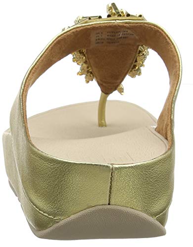 FitFlop Treasure Mambo Toe Post, Sandalias de Punta Descubierta Mujer, Dorado (Artisan Gold 667), 42 EU