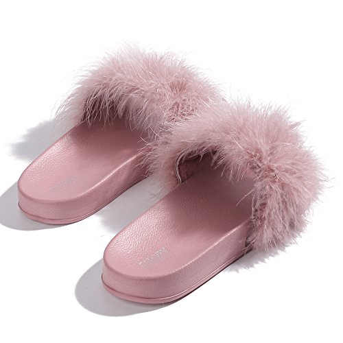 FITORY Zapatillas de Plush para Mujer Zapatillas Cómodas para Interiores y Exteriores Rosa Talla 35-36 EU