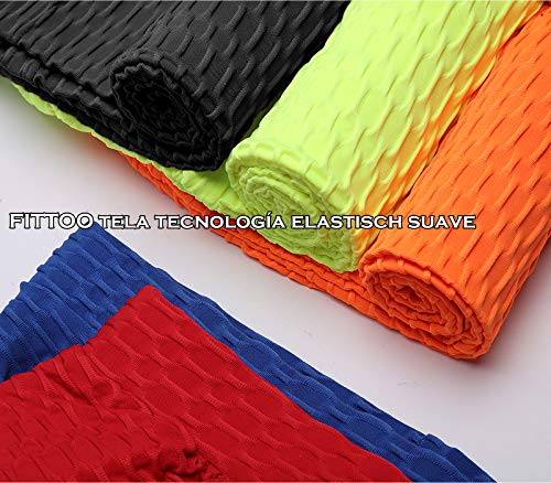 FITTOO Leggings Push Up Mujer Mallas Pantalones Deportivos Alta Cintura Elásticos Yoga Fitness Negro XL