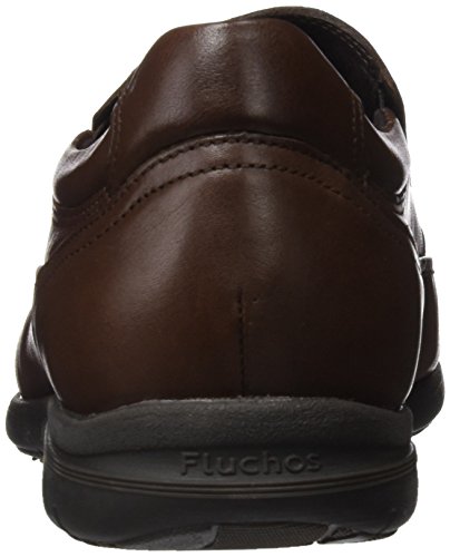 Fluchos | Mocasín de Hombre | Luca 8499 Ave Castaño | Mocasín de Piel | Cierre con Elásticos | Piso de Goma