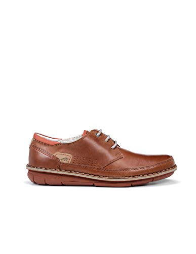 Fluchos | Zapato de Hombre | Alfa F0787 Habana Cuero Com.1 | Zapato de Piel | Cierre con Cordones | Piso de Goma