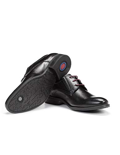 Fluchos | Zapato de Hombre | HERACLES 8410 Memory Negro Zapato de Vestir | Zapato de Piel de Vacuno de Primera Calidad | Cierre con Cordones | Piso de Goma Personalizado