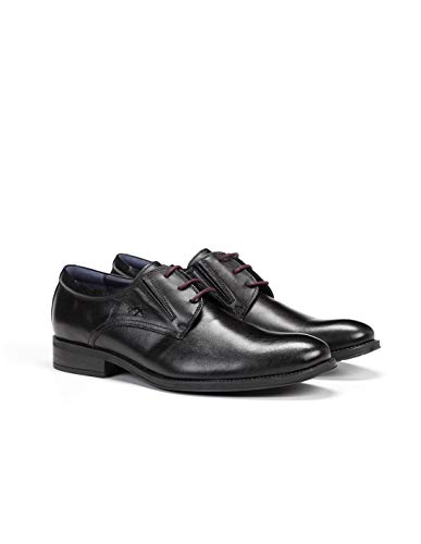 Fluchos | Zapato de Hombre | HERACLES 8410 Memory Negro Zapato de Vestir | Zapato de Piel de Vacuno de Primera Calidad | Cierre con Cordones | Piso de Goma Personalizado