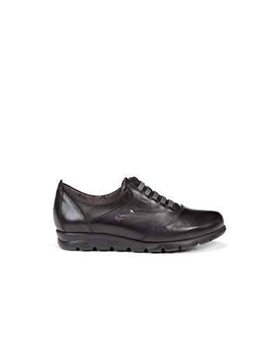 Fluchos | Zapato de Mujer | Susan F0354 Sugar Negro Zapato | Zapato de Piel de Vacuno de Primera Calidad | Cierre con Elásticos | Piso EVA