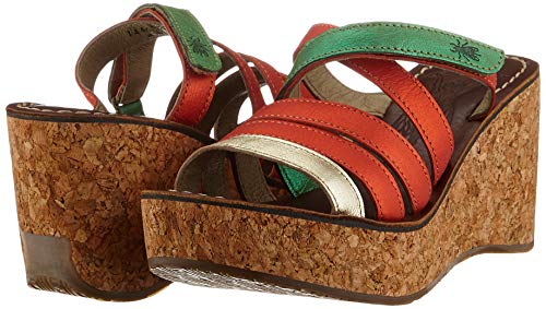 FLY London Gove620fly, Mules Mujer, Multicolor (Gold/Red/Green 000), 38 EU