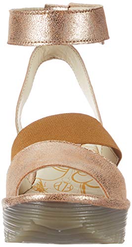 FLY London Yode126fly, Sandalias de Punta Descubierta Mujer, Dorado (Luna 008), 41 EU