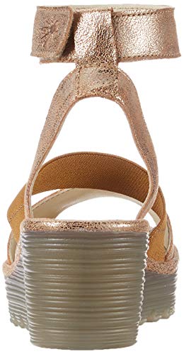FLY London Yode126fly, Sandalias de Punta Descubierta Mujer, Dorado (Luna 008), 41 EU