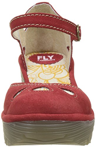 Fly London Yuna, Zapatos de tacón con Punta Cerrada Mujer, Rojo (Lipstick Red 135), 40 EU