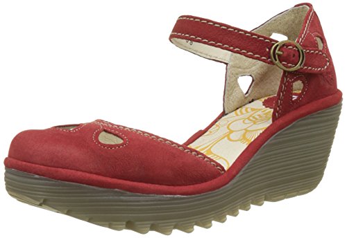 Fly London Yuna, Zapatos de tacón con Punta Cerrada Mujer, Rojo (Lipstick Red 135), 40 EU