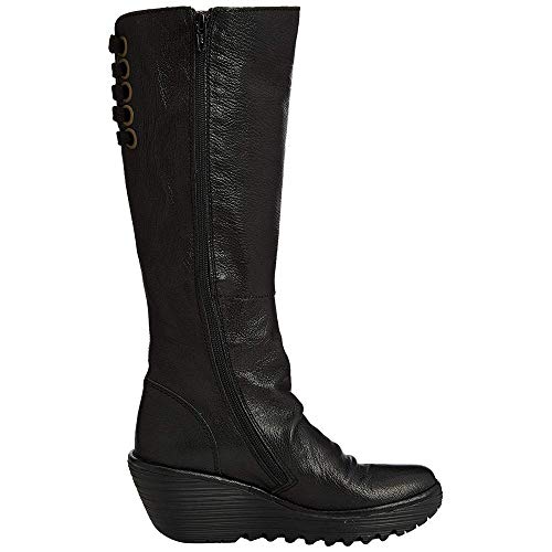 Fly London Yust - Botas de cuero para mujer, Negro (Black 029), 37 EU