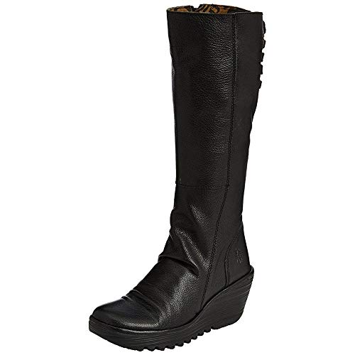 Fly London Yust - Botas de cuero para mujer, Negro (Black 029), 37 EU