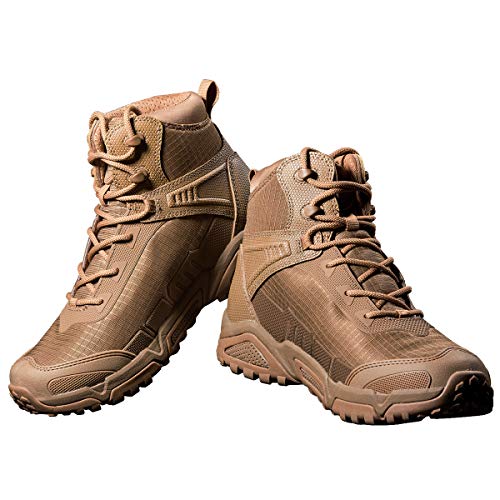 FREE SOLDIER Botas de Escalada Impermeable Tacticas Hombre Botas Militares Transpirables Botas de Seguridad Hombre Trabajo Ligeros Zapatos de Montaña Trekking(Marrón-Impermeable,41EU)